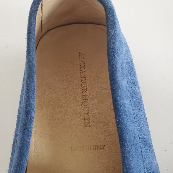 Alexander McQueen Men's Blue Suede Moccasin Driving Loafers ( Unisex) size 41/8 - Picture 5 of 6